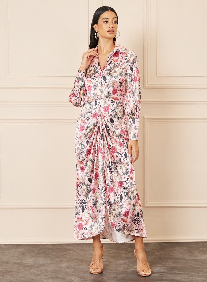 Styli Floral Satin Dress  - Image 1
