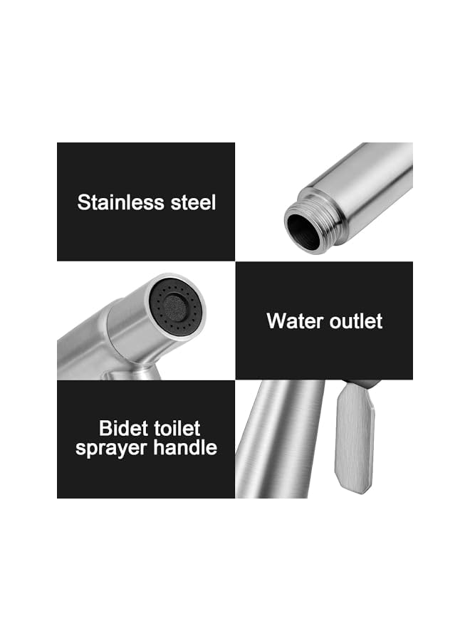 The Bros Bidet Toilet Sprayer Head Stainless Steel Handheld Bidet Sprayer Cloth Bathroom Diaper Sprayer for Kitchen and Toilet Cleaning 2PACKS - Image 3