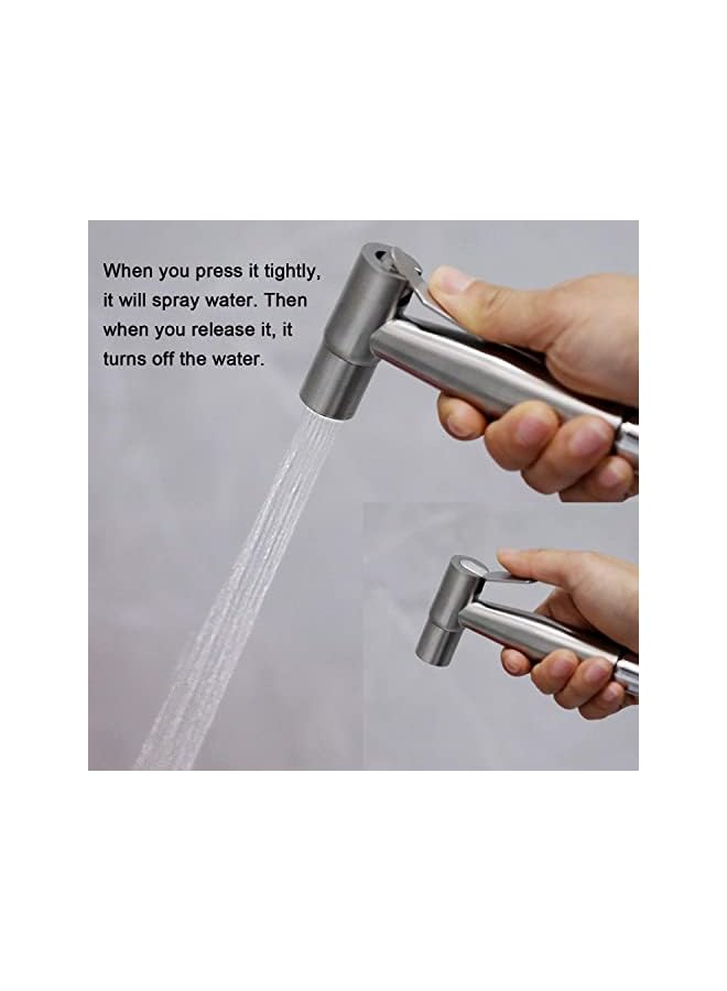 The Bros Bidet Toilet Sprayer Head Stainless Steel Handheld Bidet Sprayer Cloth Bathroom Diaper Sprayer for Kitchen and Toilet Cleaning 2PACKS - Image 4