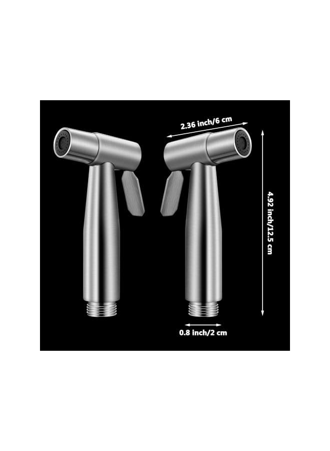 The Bros Bidet Toilet Sprayer Head Stainless Steel Handheld Bidet Sprayer Cloth Bathroom Diaper Sprayer for Kitchen and Toilet Cleaning 2PACKS - Image 2