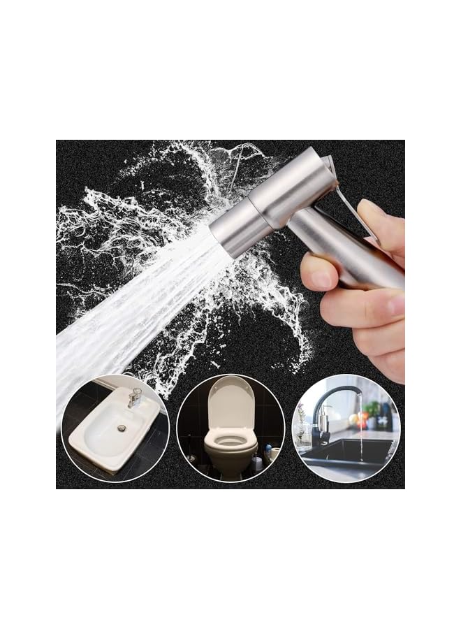 The Bros Bidet Toilet Sprayer Head Stainless Steel Handheld Bidet Sprayer Cloth Bathroom Diaper Sprayer for Kitchen and Toilet Cleaning 2PACKS - Image 5