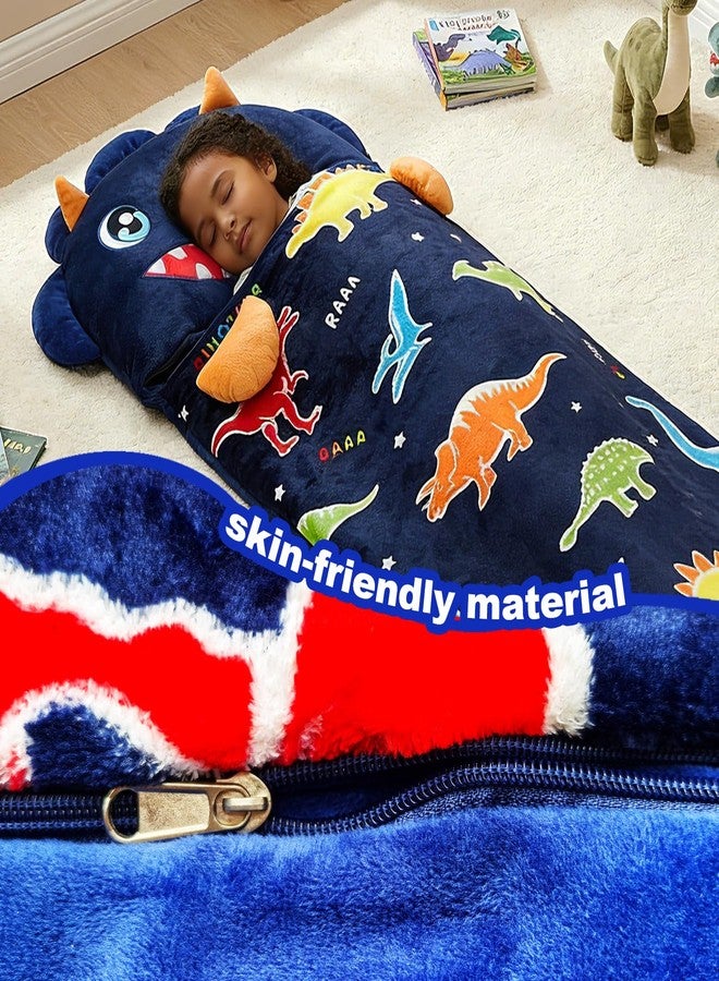 Micling Kid Sleeping Bag - Larger Plush Dinosaur Slumber Bag for Boys Girls Daycare Preschool Kindergarten Birthday Gift Travel Sleepover Ages 5-12 Years - Image 2