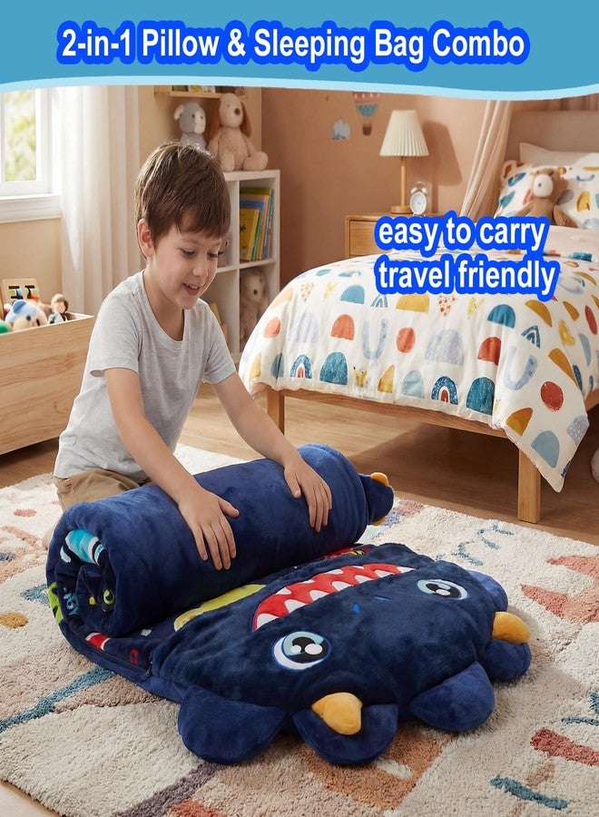 Micling Kid Sleeping Bag - Larger Plush Dinosaur Slumber Bag for Boys Girls Daycare Preschool Kindergarten Birthday Gift Travel Sleepover Ages 5-12 Years - Image 3
