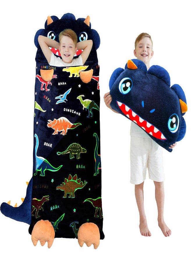 Micling Kid Sleeping Bag - Larger Plush Dinosaur Slumber Bag for Boys Girls Daycare Preschool Kindergarten Birthday Gift Travel Sleepover Ages 5-12 Years - Image 1