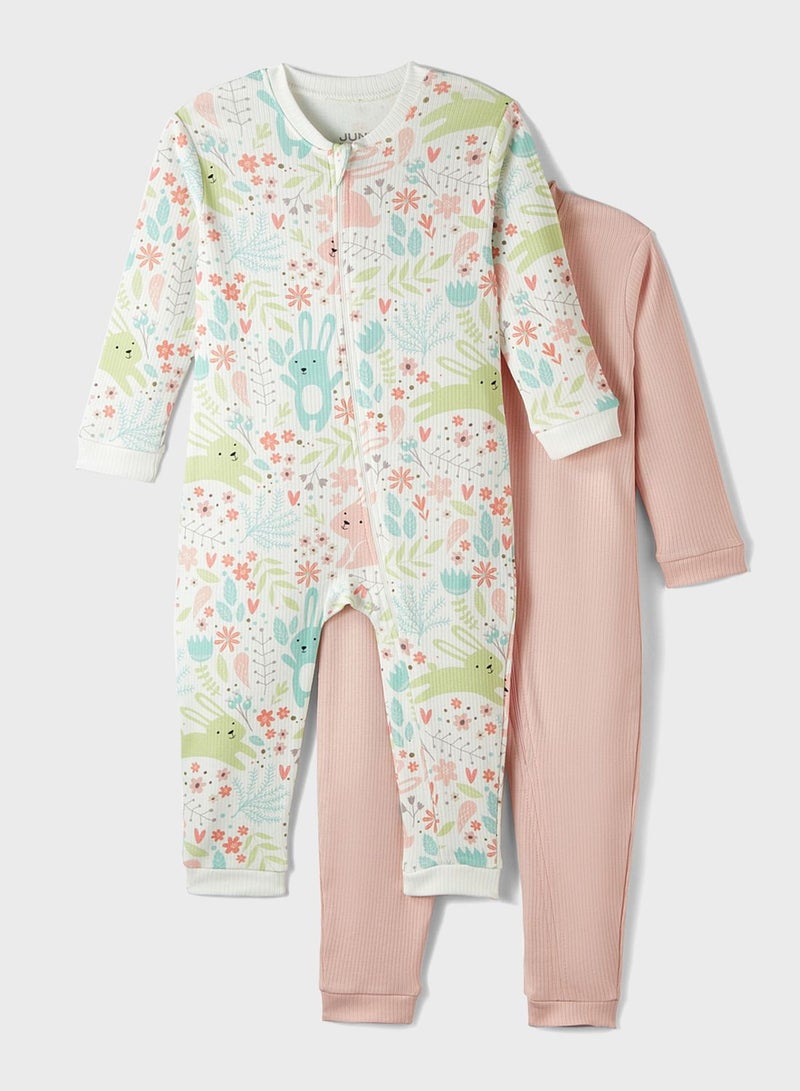 JUNE Kids 2 Pack Zippered Jumpsuit - Image 1