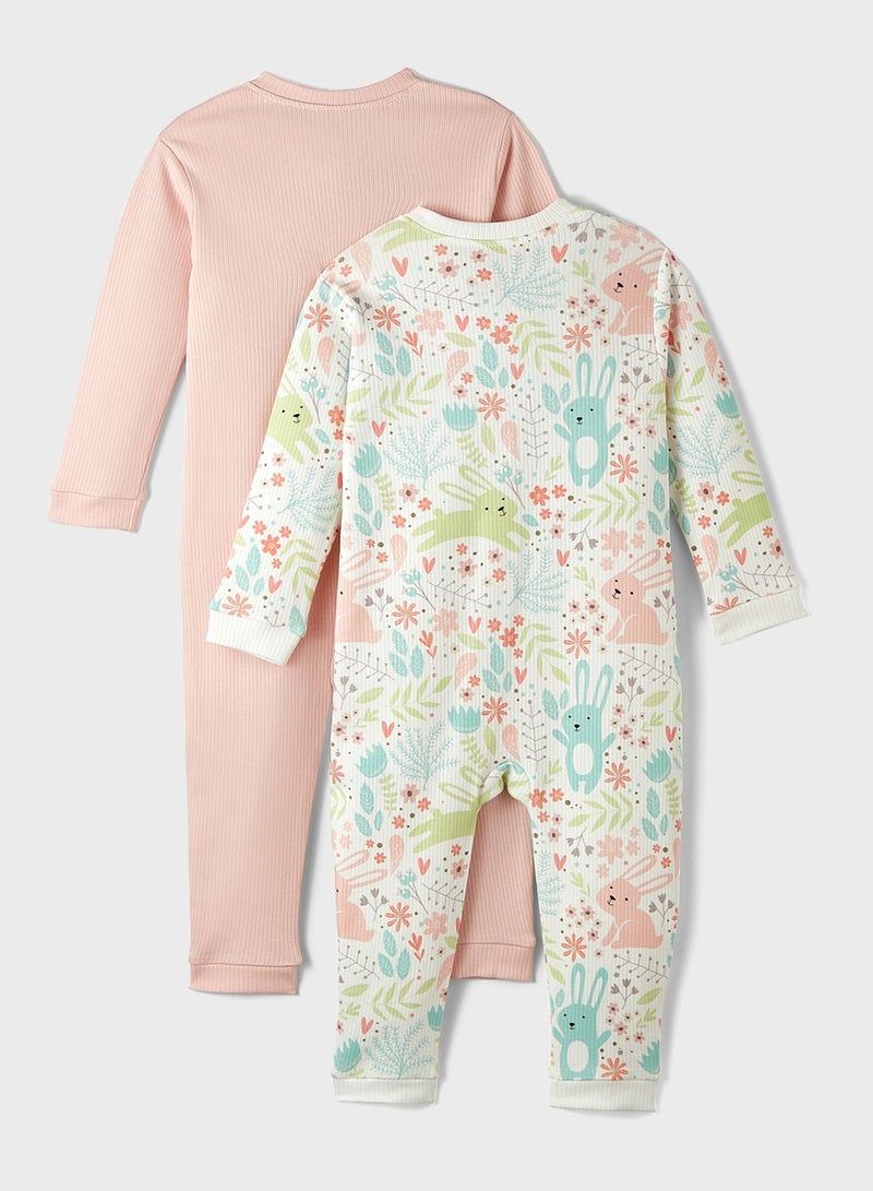 JUNE Kids 2 Pack Zippered Jumpsuit - Image 2