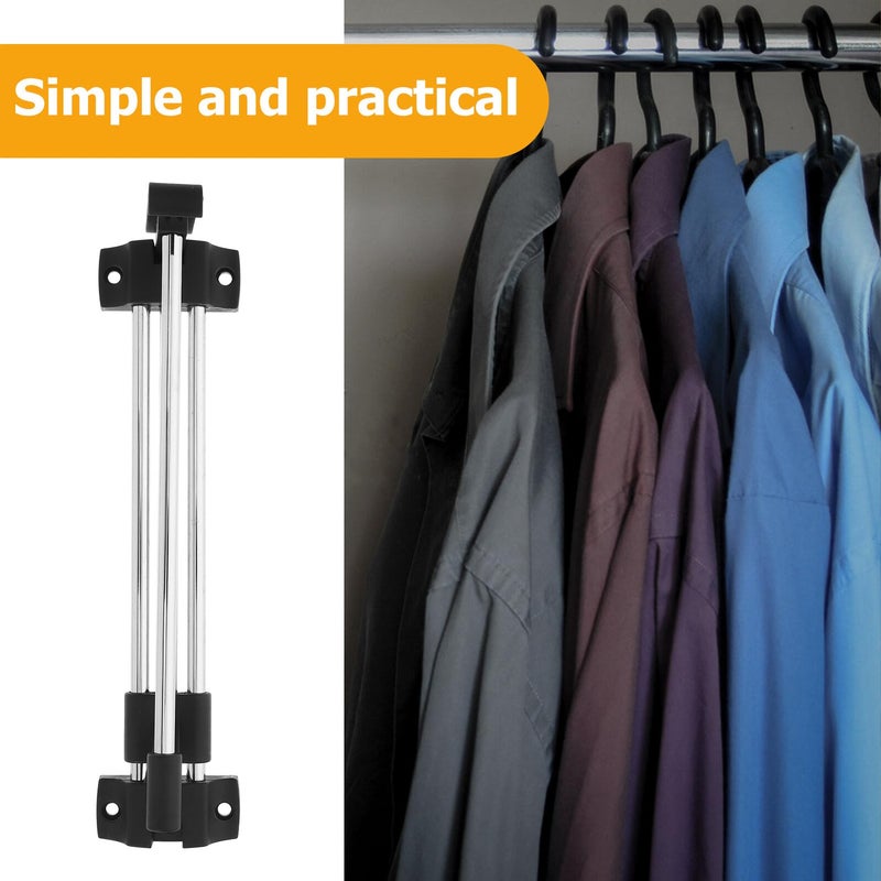 250mm Solid Steel Adjustable Closet Rod Retractable Hanging Rail Wardrobe Accessory - Image 4