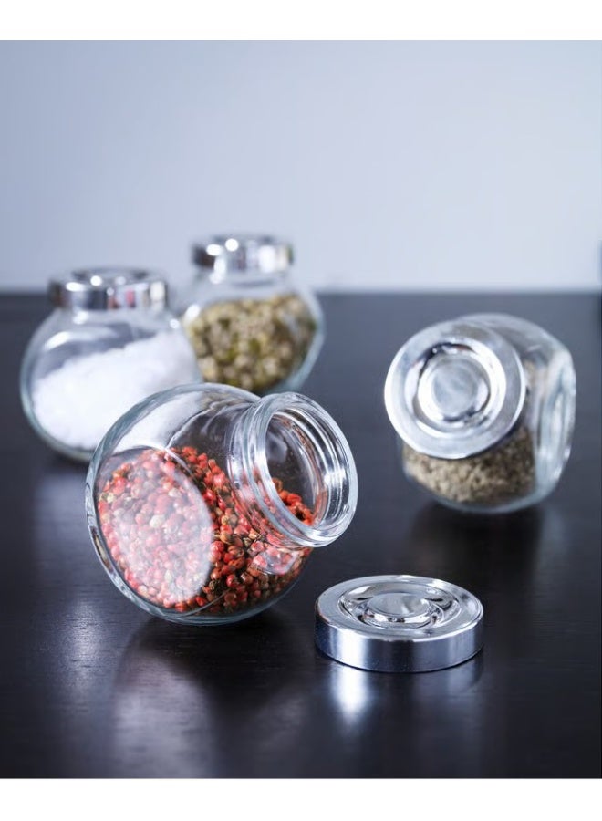Set of 4 Glass Spice Jars - 200ml Each - Image 2