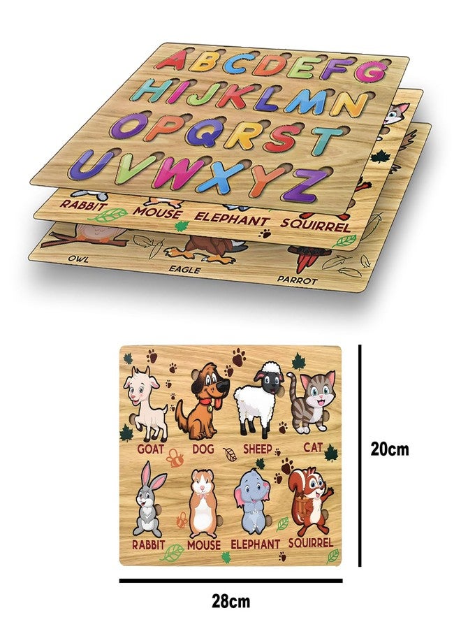 Vastate Wooden Animal Puzzle for Kids – Educational Learning Board for Kids, Montessori Shape Matching Toy to Enhance Fine Motor Skills, Interactive Jigsaw for Toddlers (Pack of 3) - Image 5