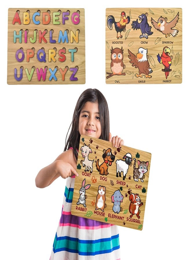 Vastate Wooden Animal Puzzle for Kids – Educational Learning Board for Kids, Montessori Shape Matching Toy to Enhance Fine Motor Skills, Interactive Jigsaw for Toddlers (Pack of 3) - Image 3