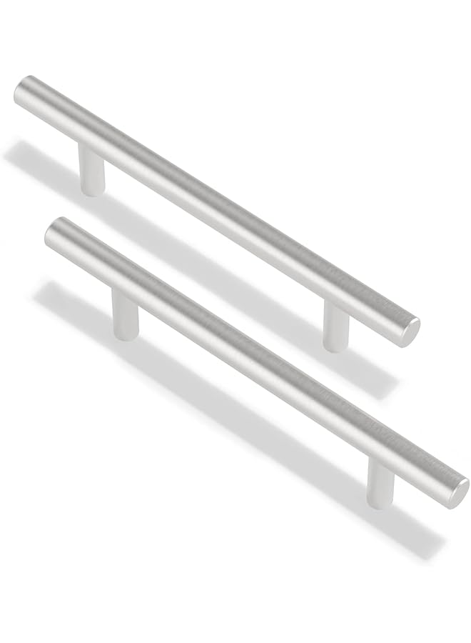 promass 10Pcs 96mm Kitchen Handles with Screws Stainless Steel T Bar Cabinet Cupboard Handle Pull Handle Door Handle Set for Kitchen Drawer Bedroom Furniture (10, Hole Centers 96mm) - Image 1