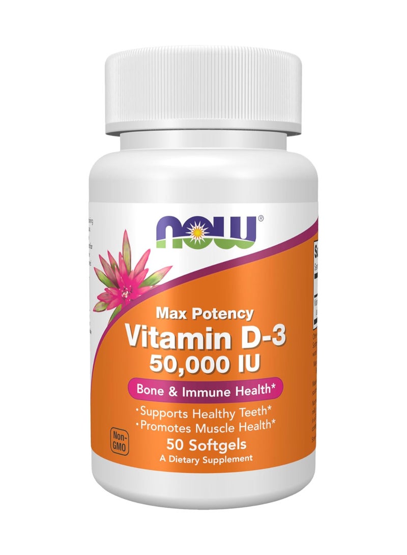 now Vitamin D-3 50000 IU 50 Softgels  - Image 3