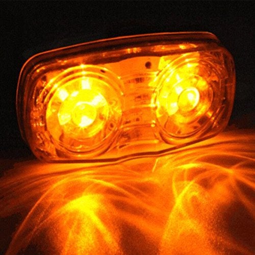 NEW SUN 4 Pcs Amber & Red 10 LED Trailer Side Marker Light, Bullseye/Tiger Eye/Double Bubble Clearance Light, 12V 4x2 Rectangular LED Light Surface Mount for Camper, Trucks, Rvs - Image 5