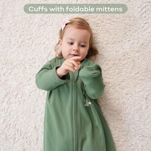 Yoofoss Baby Sleep Sack 18-24 Months Long Sleeve Wearable Blanket Baby 100% Organic Cotton 2-Way Zipper 0.5 Tog Toddler Sleeping Sack, Lightweight(X-Large) - Image 3