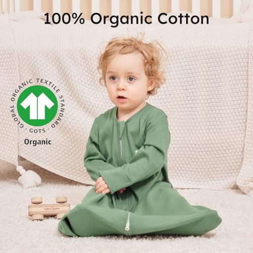 Yoofoss Baby Sleep Sack 18-24 Months Long Sleeve Wearable Blanket Baby 100% Organic Cotton 2-Way Zipper 0.5 Tog Toddler Sleeping Sack, Lightweight(X-Large) - Image 2
