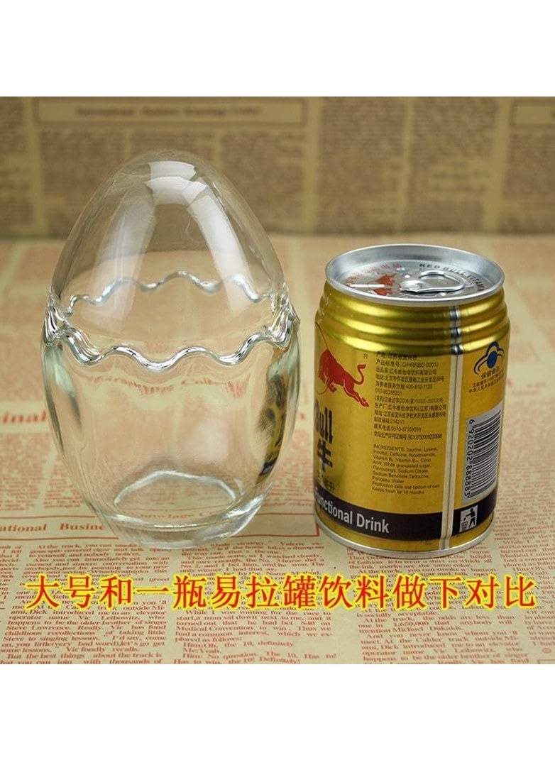 Multi-use egg-shaped glass bowl for jelly, fruit salad, chocolate ice cream, and candy