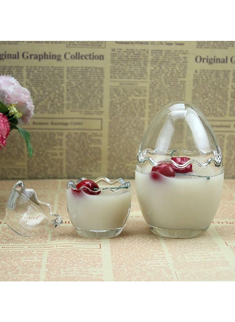 Multi-use egg-shaped glass bowl for jelly, fruit salad, chocolate ice cream, and candy