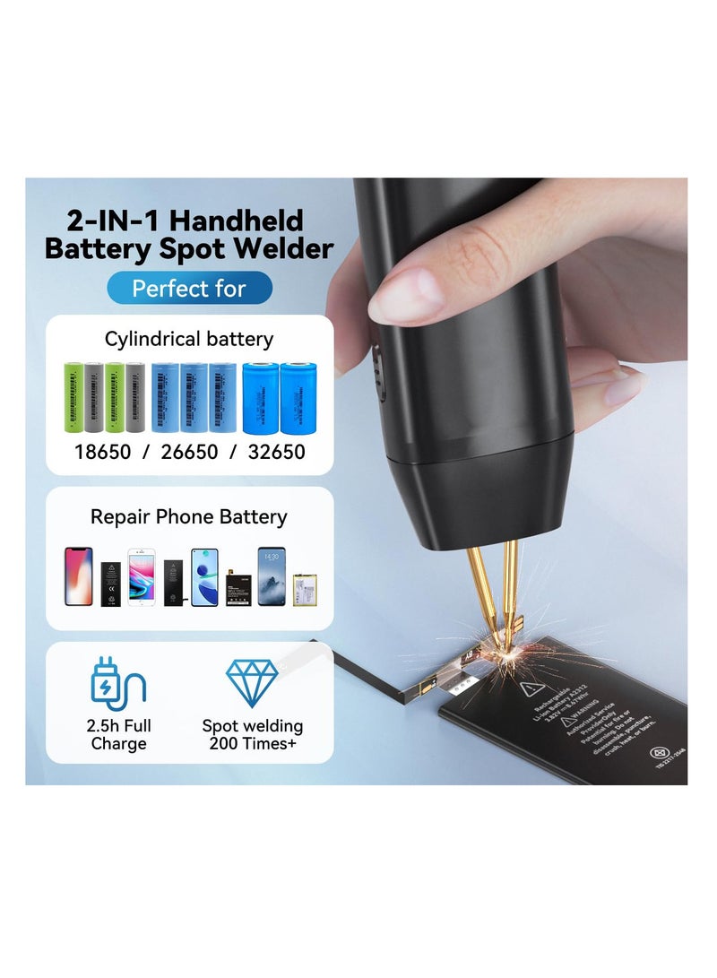 Excefore Battery Spot Welder, Handheld Spot Welder 11 Gear Adjustable, Automatic and Manual Modes Battery Welder for 18650 Battery, Laser Welding Machine Nickel Sheets, Iron, Stainless Steel - Image 3