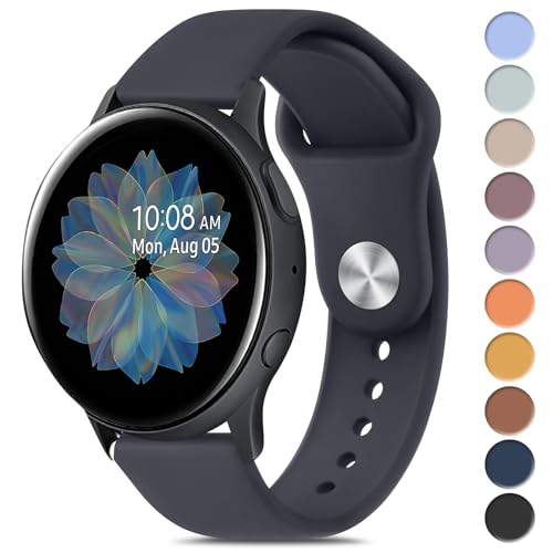 Meliya Bands Compatible with Samsung Galaxy Watch Active 2 20mm Soft Silicone Sport Replacement Strap for Galaxy Watch Active 2 Women Men Midnight - Image 1