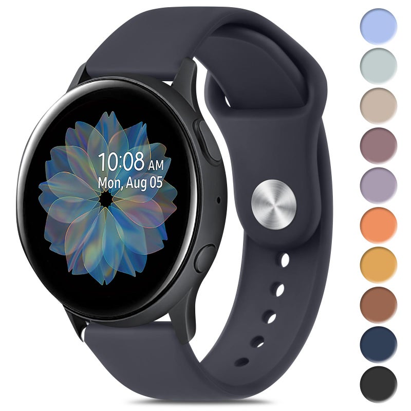 Meliya Bands Compatible with Samsung Galaxy Watch Active 2 20mm Soft Silicone Sport Replacement Strap for Galaxy Watch Active 2 Women Men Midnight - Image 2