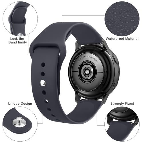 Meliya Bands Compatible with Samsung Galaxy Watch Active 2 20mm Soft Silicone Sport Replacement Strap for Galaxy Watch Active 2 Women Men Midnight - Image 3