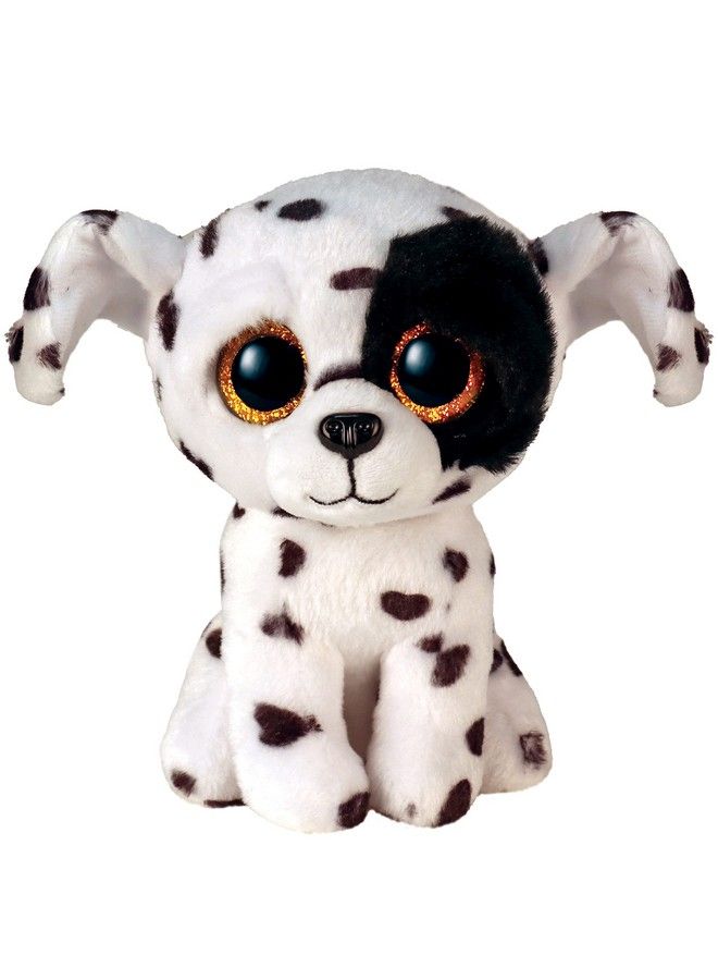 Ty Beanie Boo Luther Black And White Spotted Dog 6"  - Image 1