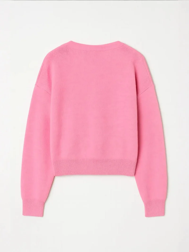 MixRay Mixray Ribbed V-Neck Tie-Front Cardigan