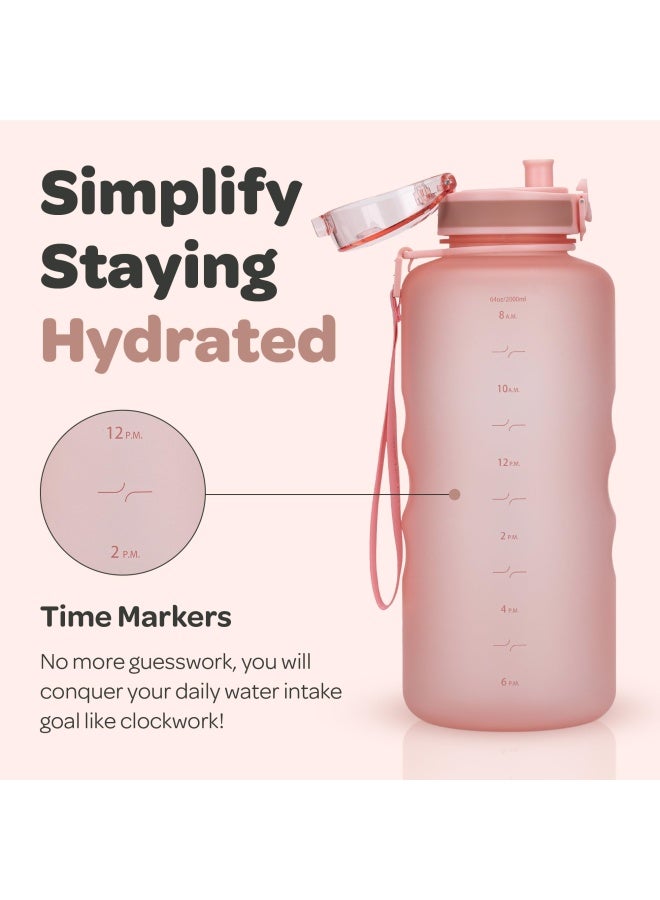 Hydracy Bpa Free Water Bottle With Time Marker Large 64Oz - Image 2