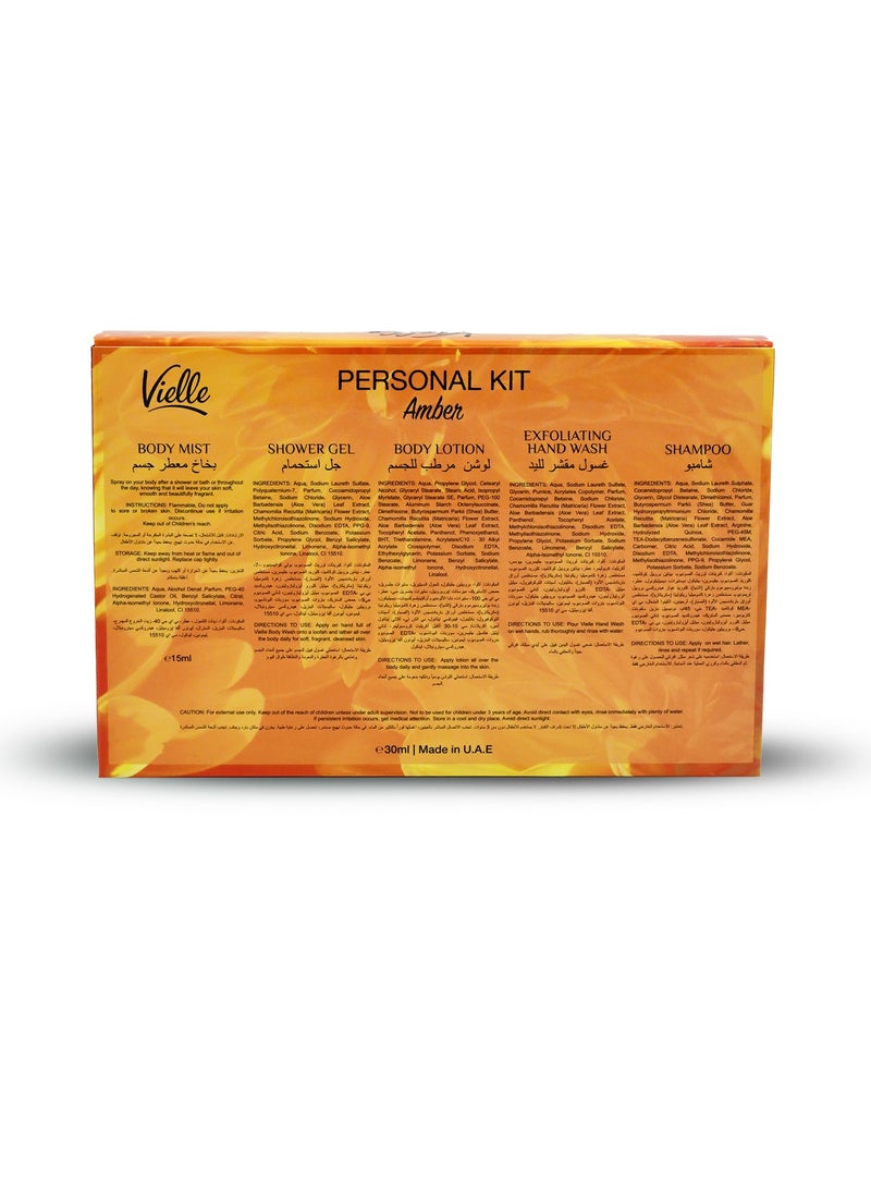 Vielle Amber Personal Kit Long Lasting Fragrance + Shower Jel + Body Lotion + Hand Wash + Shampoo  - Image 2