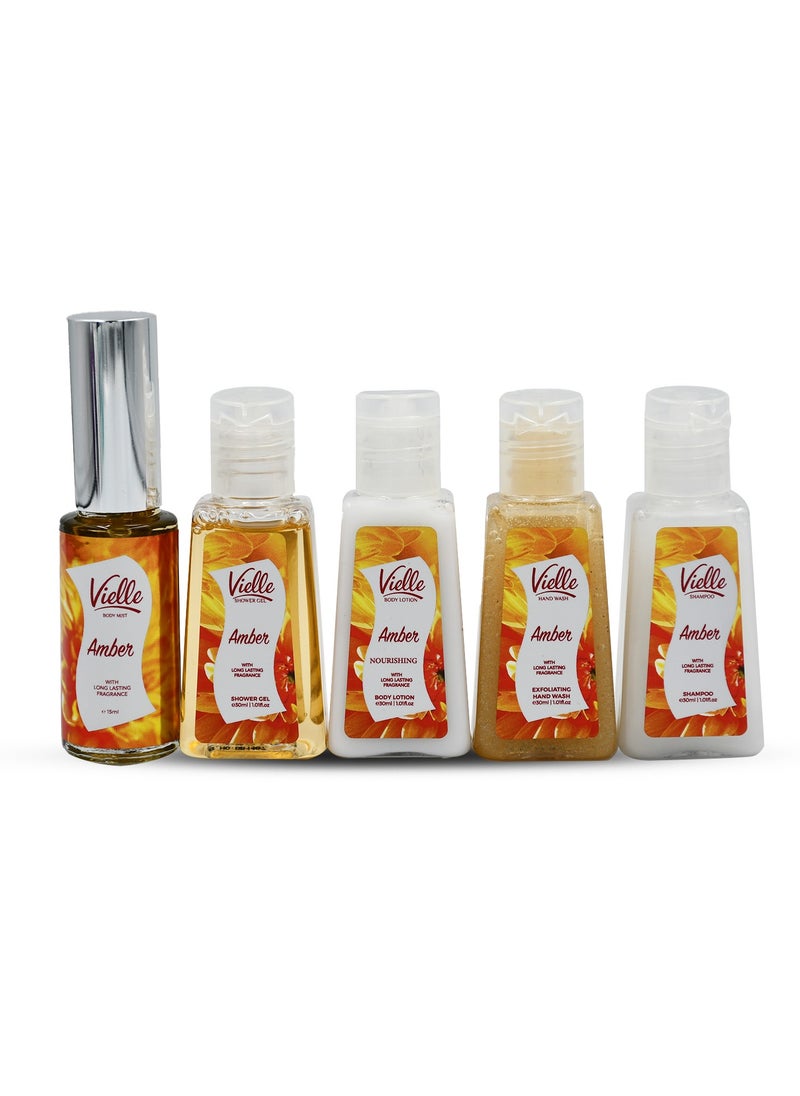 Vielle Amber Personal Kit Long Lasting Fragrance + Shower Jel + Body Lotion + Hand Wash + Shampoo  - Image 3