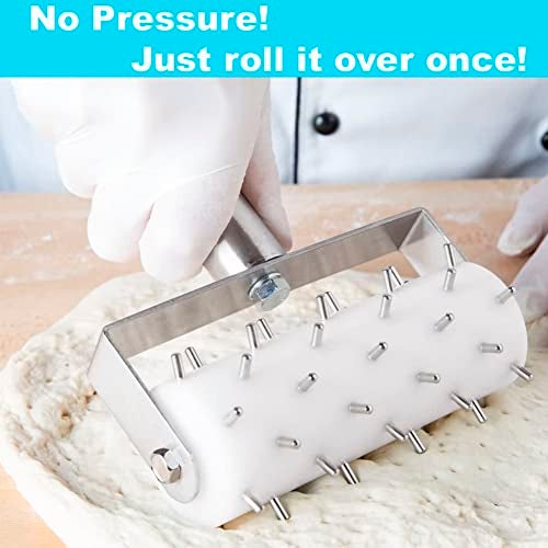 BOLTCORRSE Professional Pizza Dough Docker Stainless Steel Pizza Roller with Spikes Pastry Dough Docker for Crackers, Homemade Bread, Pie, Cake, Cookies - Image 5