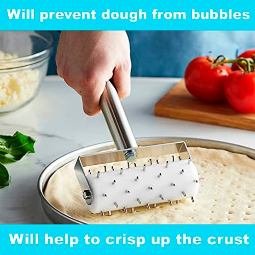 BOLTCORRSE Professional Pizza Dough Docker Stainless Steel Pizza Roller with Spikes Pastry Dough Docker for Crackers, Homemade Bread, Pie, Cake, Cookies - Image 2