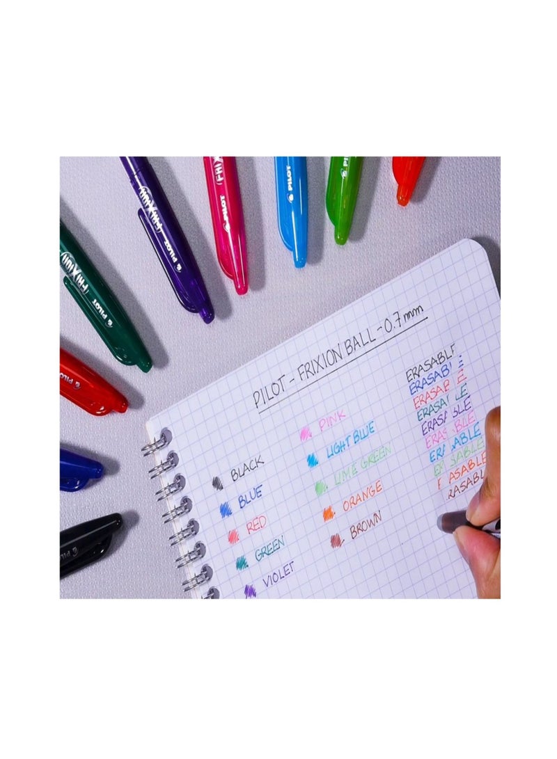 PILOT قلم حبر جاف فريكشن قابل للمسح، 6 قطع، طرف 0.7 مم، حبر بنفسجي - Image 3