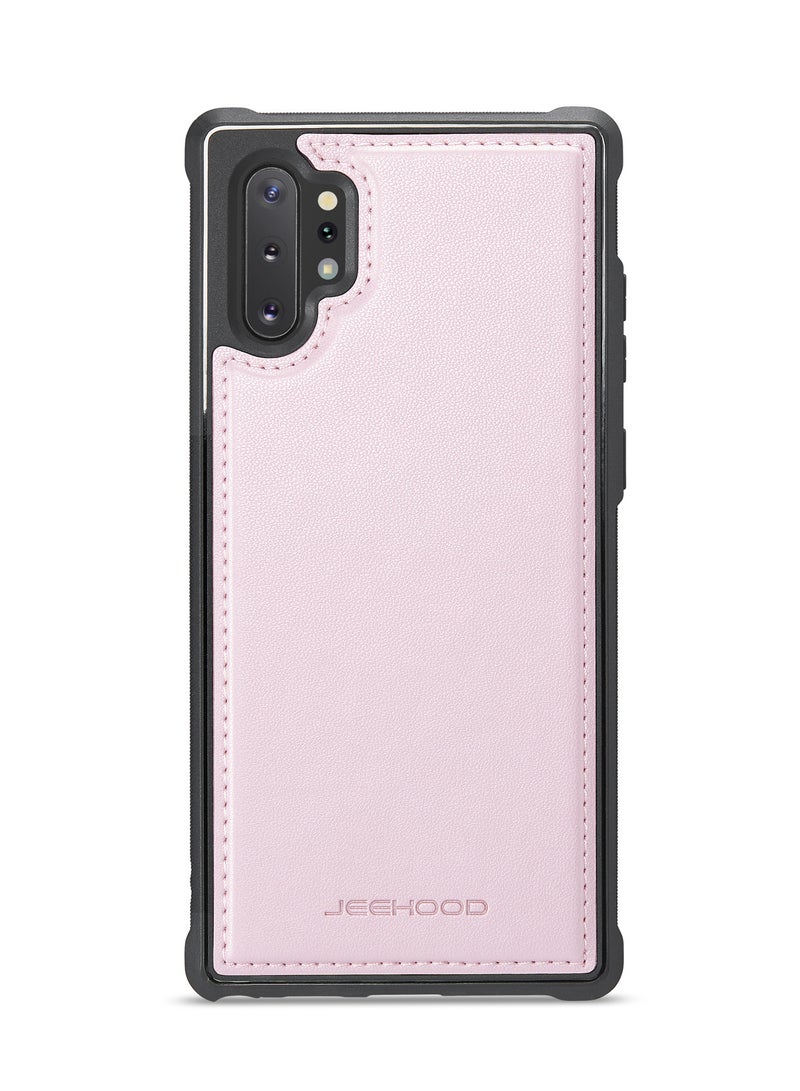 JEEHOOD CaseMe Phone Case Compatible with Samsung Galaxy Note 10 Plus Luxury PU Leather Back Cover Cover Compatible with Samsung Galaxy Note 10 Plus - Pink - Image 3