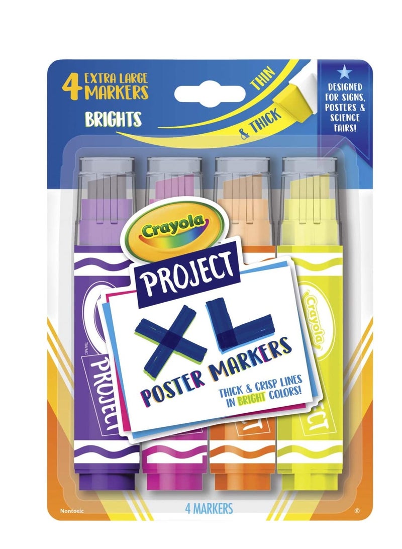Crayola Crayola Project XL Poster Markers Bright Colors 4ct - Image 1