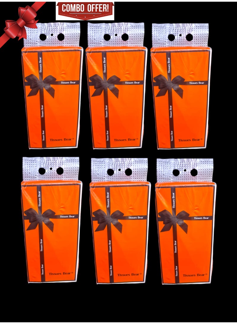 مناديل وجه ناعمة قابلة للتعليق، مكونة من 4 طبقات، عبوة من 1500 منديل (عبوة من 6)