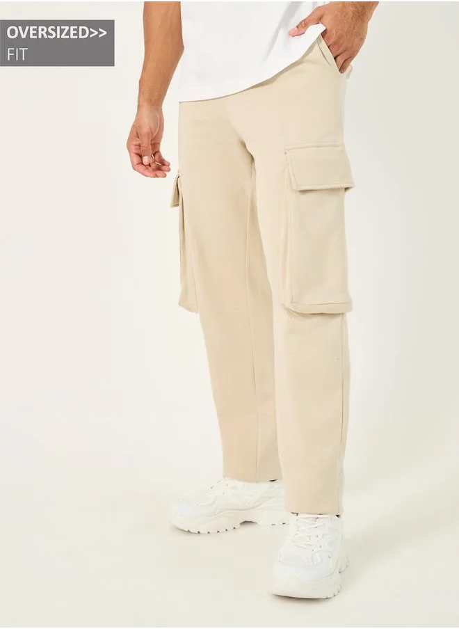 ستايلي Oversized Open Hem Joggers with Cargo Pockets