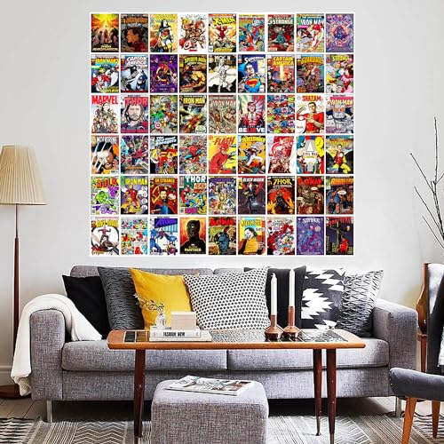 KARTMEN Pack of 54 Superhero Wall Collage Kit For Bedroom, Living room, Office - 4 x 6 Inches - Glue Dots Included - Image 4