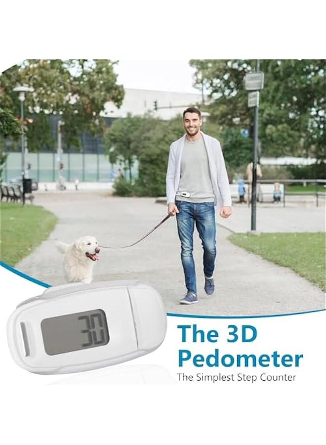 3D Pedometer for Walking, Simple Digital Step Counter with Removable Clip and Lanyard, USB Rechargeable Accurate Pedometers for Steps Track with Backlight for Men Women Kids Running Hiking - Image 2