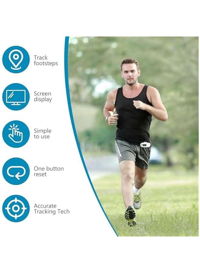 3D Pedometer for Walking, Simple Digital Step Counter with Removable Clip and Lanyard, USB Rechargeable Accurate Pedometers for Steps Track with Backlight for Men Women Kids Running Hiking - Image 3
