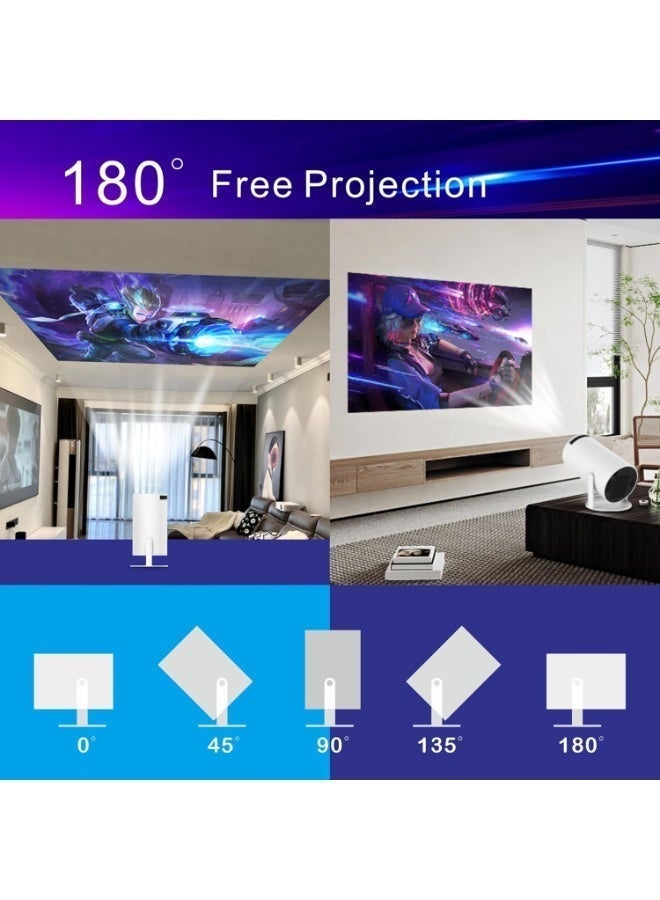 HY-300 4K Projector, 1080P HD  Lightweight Design, Compatible with Android & iPhone for Wireless or Wired Connection, Portable Home Theater and Enjoyment with Family Like Movie and Games Perfect for Office meetings and learning process. - Image 3