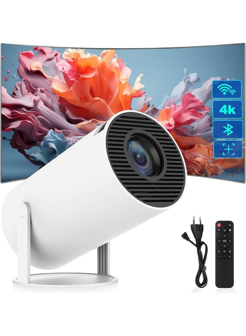 HY-300 4K Projector, 1080P HD  Lightweight Design, Compatible with Android & iPhone for Wireless or Wired Connection, Portable Home Theater and Enjoyment with Family Like Movie and Games Perfect for Office meetings and learning process. - Image 1