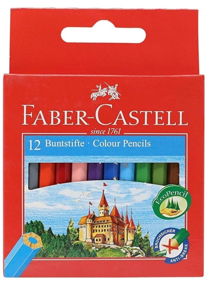FABER-CASTELL - Unleash Your Creativity with Faber-Castell Short Colored Pencils – 12 Vibrant German-Quality Colors" - Image 1