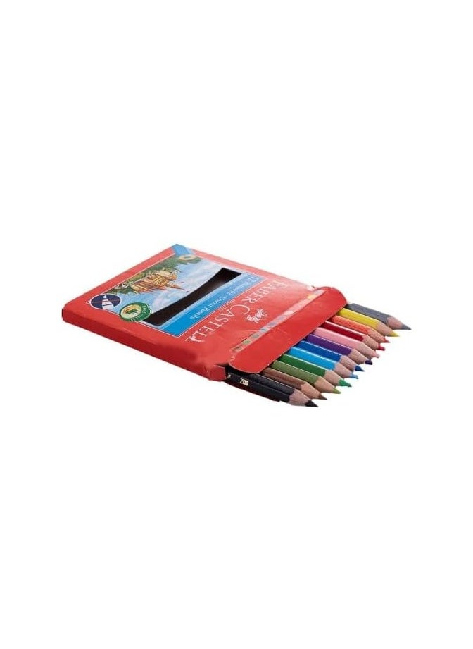 FABER-CASTELL - Unleash Your Creativity with Faber-Castell Short Colored Pencils – 12 Vibrant German-Quality Colors" - Image 1
