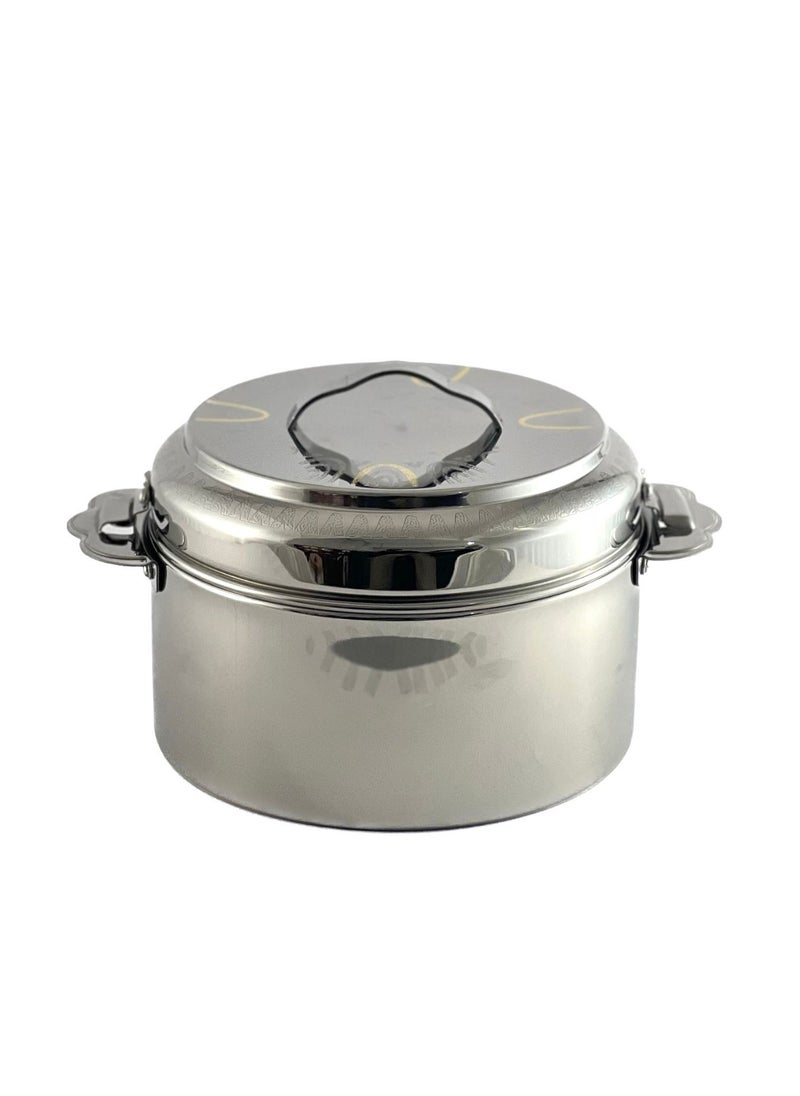 Homemaker Sigma Hotpot 3500ml Capacity - Unique Locking Lid - High Quality Stainless Steel - Gold Etching & Silver 