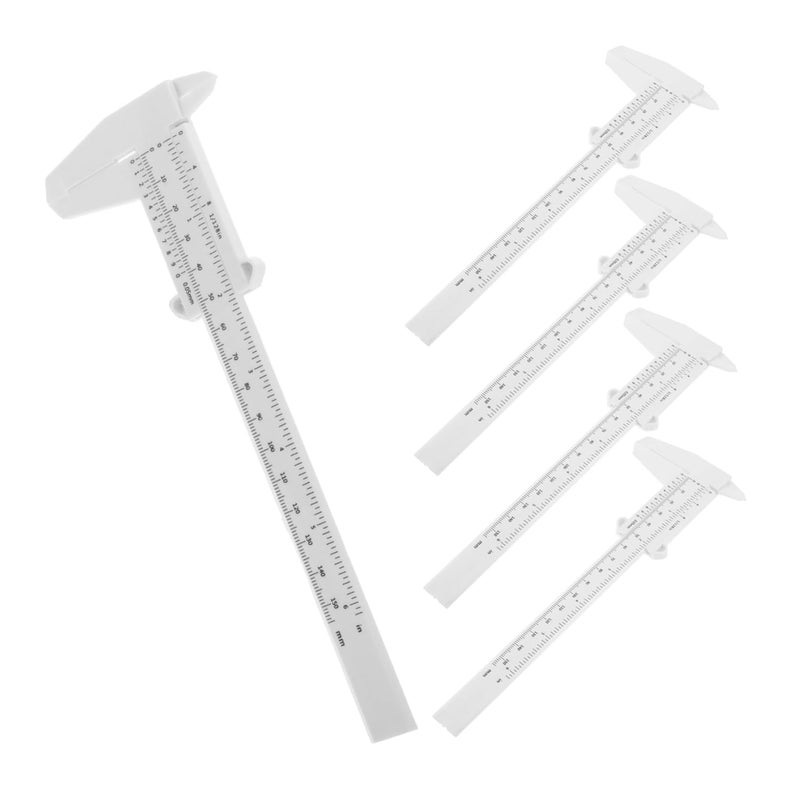 مجموعة فرجار بلاستيكي 5 قطع بمقياس مزدود لأدوات القياس الدقيقة للطلاب وأعمال النجارة - Image 2