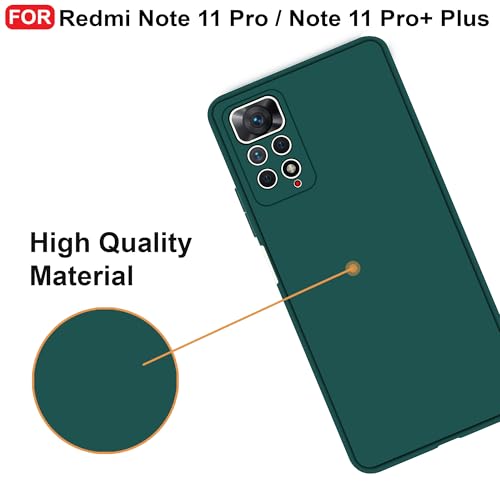 CEDO Back Cover for Redmi Note 11 Pro/Note 11 Pro+ Plus | Camera Bump Protection & Inner Velvet Fabric Lining | Ultra Slim Matte Soft Rubberised Case Cover (Green) - Image 5