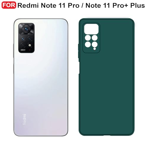 CEDO Back Cover for Redmi Note 11 Pro/Note 11 Pro+ Plus | Camera Bump Protection & Inner Velvet Fabric Lining | Ultra Slim Matte Soft Rubberised Case Cover (Green) - Image 2
