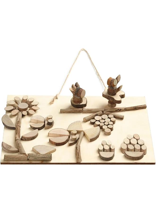 Bluejw LAZACA Wood Craft Kits DIY for Kids Ages 5-20 Wooden Unfinished Toys Art Paint Bulk Craft Sticks Garden Playset Loose Parts Play Materials 250 Pcs/19.5X13X3.5cm - Image 4