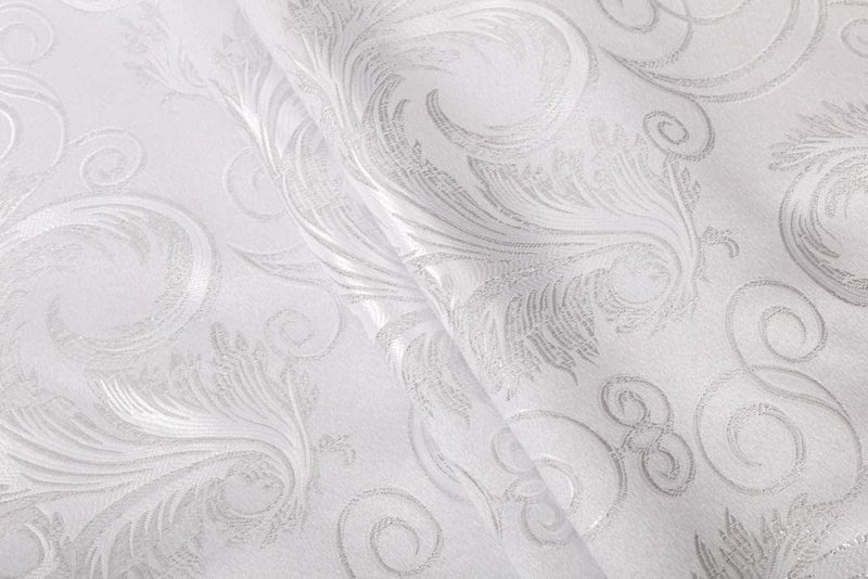 GLORY RUGS Jacquard Luxury Window 2 Panel Set White Curtain with Attached Valance and Backing Bedroom Living Room Dining 2 Curtains 55x84 inches Each Jana - Image 3